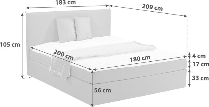 Image du produit Dominari Lit boxé (180 x 200 cm)