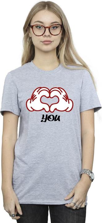 Immagine prodotto Disney Mickey Mouse Love You Hands Maglietta Ampia Donna (3XL)