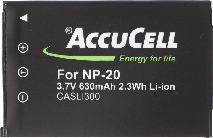 Actual product image AccuCell Battery suitable for Casio NP-20 Akkuty Casio Exilim EX-M1, EX-M2, Casio NP20, Sony NP-20DBA