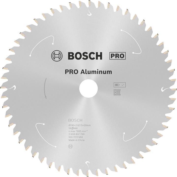 Produktbild Bosch Professional Zubehör PRO Aluminium cordless Kreissägeblatt, 190 x 2 x 20 mm