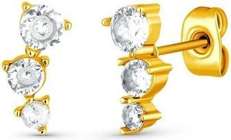 Image du produit Vuch Boucles d'oreilles scintillantes longitudinales plaquées or Patis Gold