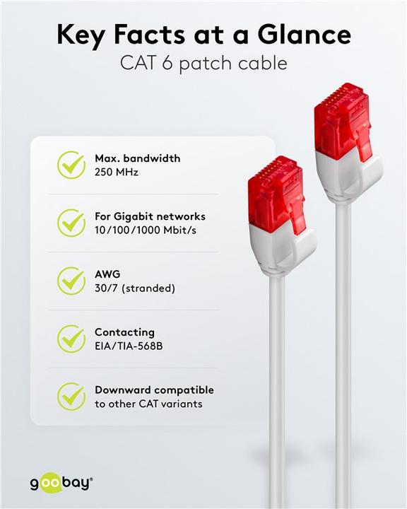 Energie-Label Goobay Netzwerkkabel (U/UTP, CAT6, 7.50 m)