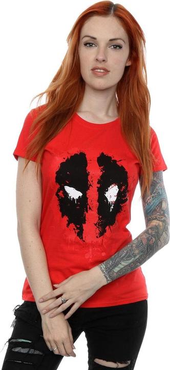 Actual product image Deadpool Womens/Ladies Splat Face Cotton T-Shirt (XS)