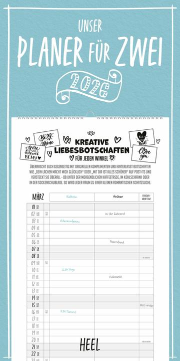 Produktbild Unser Planer für Zwei - Paarplaner Kalender 2026 (Harter Einband, Deutsch)