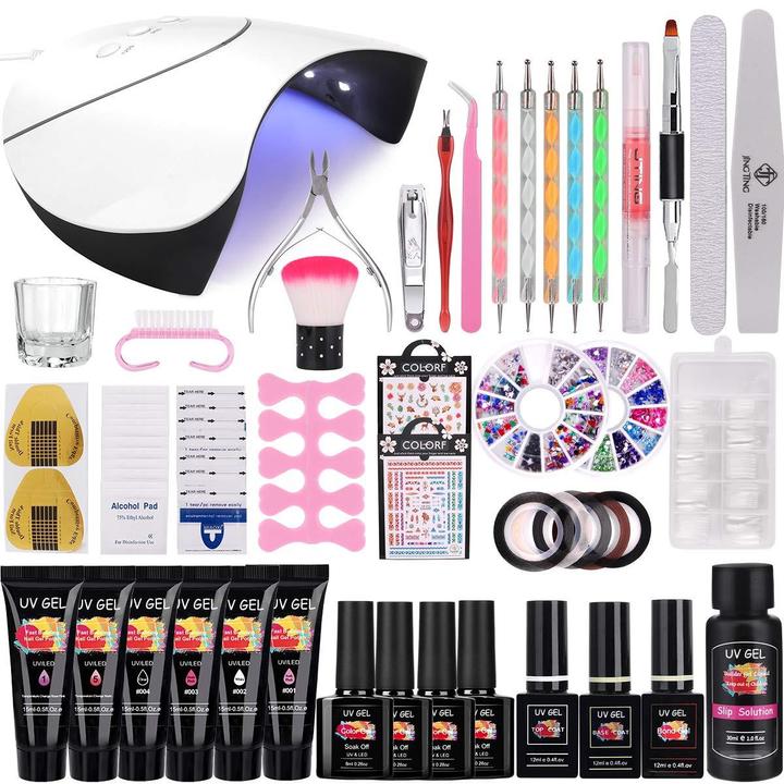 Image du produit MySweety Kit gel UV avec lampe UV (Set, 5 Changement de température Nu, 001 Rose doux, 002 Blanc, 003 Dude Pink, 004 Clair, 1 Temperature Change Rose Pink)