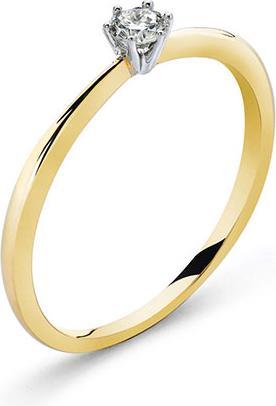 Immagine prodotto Natsumi Schmuck Anello con diamante in oro giallo 18K/750 0,10 ct H si (58, Oro 750/18 K)