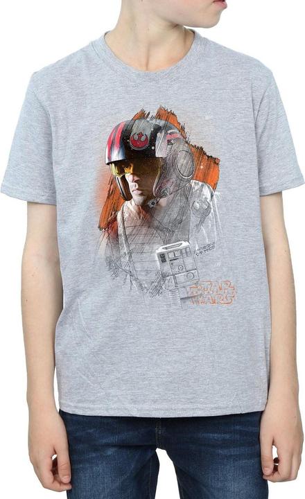 Actual product image Star Wars Boys The Last Jedi Poe Dameron Brushed T-Shirt (140, 146)