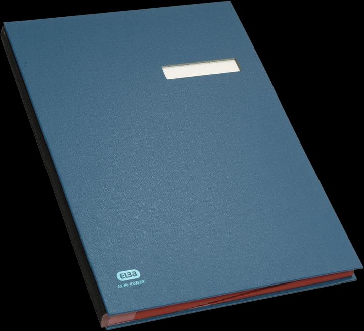Produktbild Elba Unterschriftenmappe dehnbarer Leinenrücken, blau (A4, 1 x)