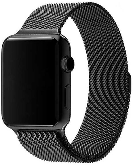 Image du produit PhoneLook Bracelet milanais en acier noir 42mm / 44mm / 45mm (42 mm, 44 mm, 45 mm, Aluminium)