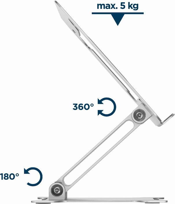 Actual product image Gembird Składana podstawka pod notebooka srebrna