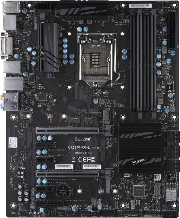 Image du produit Supermicro C7Z370-CG-L - Carte mère - ATX - LGA1151 Socket - Z370 Chipset - USB 3.0, USB 3.1, USB- (LGA 1151, Intel Z370, ATX)