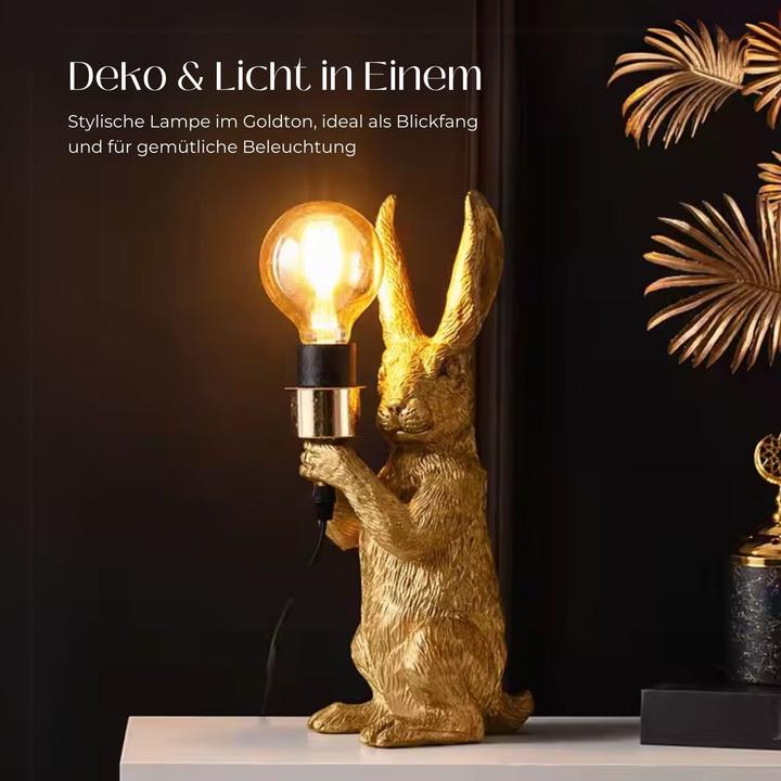 Immagine prodotto Hermex Hasenlampe Nachttischlampe Tiermotiv-Beleuchtung Hasen-Dekoleuchte (E27)