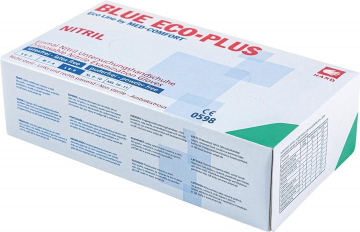 Productafbeelding Med-Comfort Wegwerphandschoen Blauw Eco-Plus Nitril Poedervrij XL, 90 st. (XL)