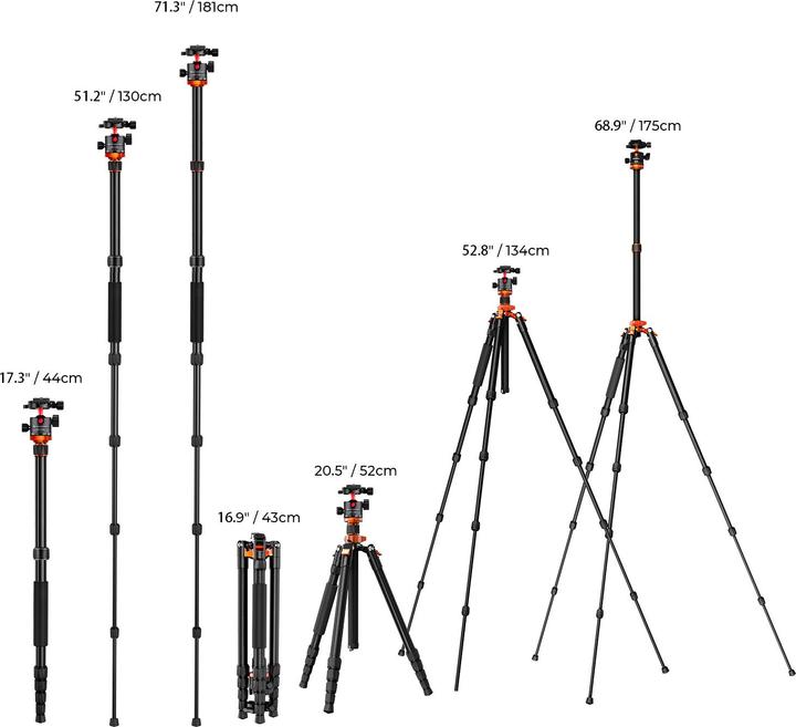 Produktbild K&F Concept Tripod KF09.083V2 (Metall)