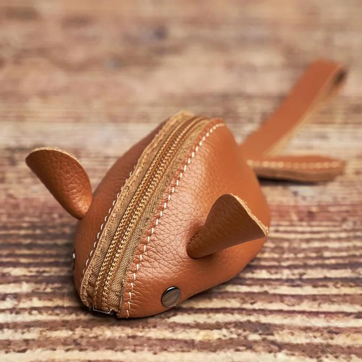 Only-Bags.Store Vintage Mini Mini Münze Brieftasche Echtes Leder Kleine Brieftasche Maus Aufbewahrungstasche