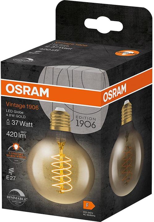 Actual product image Osram Vintage-Lampe (E27, 4.80 W, 420 lm, 1 x, F)