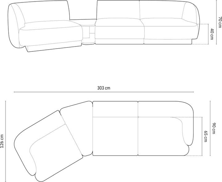 303 x 126 x 70 cm
