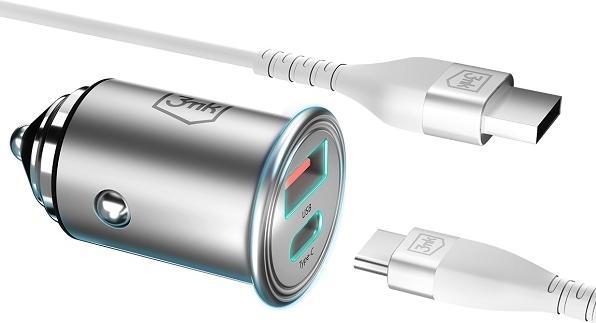 Produktbild 3MK Hyper Car Charger Type-C + USB ports QC 4.0 + PD 30W