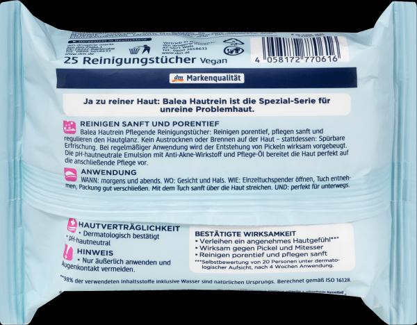 Actual product image dm Balea Skin Clean Nourishing Cleansing Wipes (Cleaning cloths)