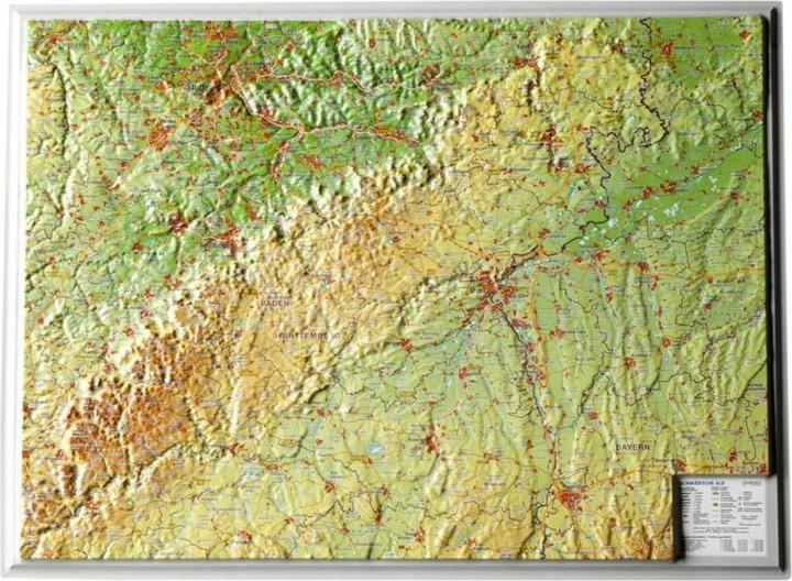 Actual product image Swabian Alb,Relief map,Small