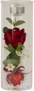 IKO Bicchiere per tea light con decoro rosa rossa h=21
