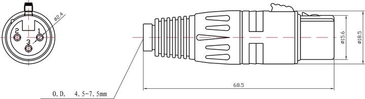 Produktbild Bemero XLR-Stecker BC1001BK-F