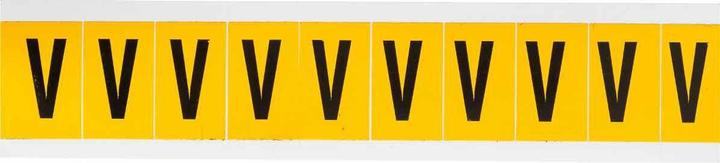 Image du produit Brady 1530-V, B-946, Vinyle, lettre V, noir sur jaune, 22 x 38mm, hauteur des caractères 25mm(25 K. á 10