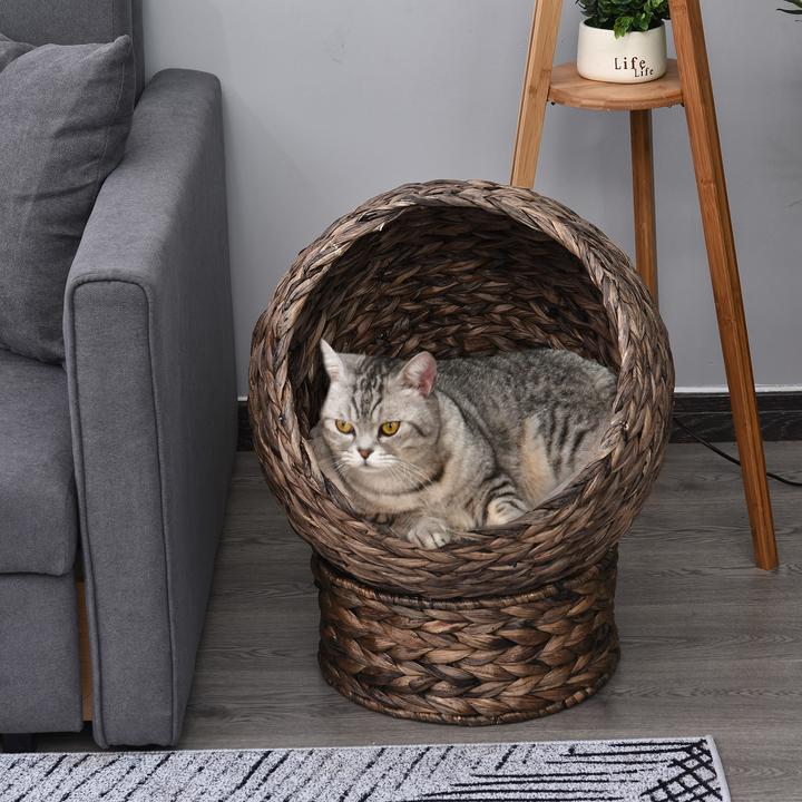 Actual product image PawHut Cat house made from woven rattan (Cat)