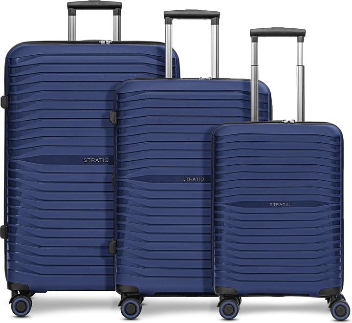 Immagine prodotto Stratic Set di valigie Shine a 4 ruote 3 pezzi con piega elastica (193 l, XL (da 115l))