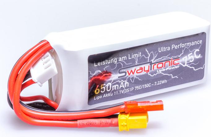 Image du produit Swaytronic Sway-FPV LiPo 3S 11.1V 650mAh 75C/15C XT30 / JST (11.10 V, 650 mAh)