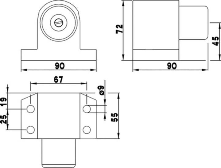 Produktbild Deni Anschlagpuffer ROBUSTO Edelstahl matt Länge 90 mm (1 Stück)