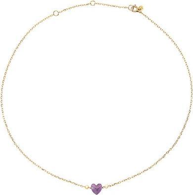 Breil Romantische vergoldete Halskette mit Amethyst Herz Bonbon Tj3598