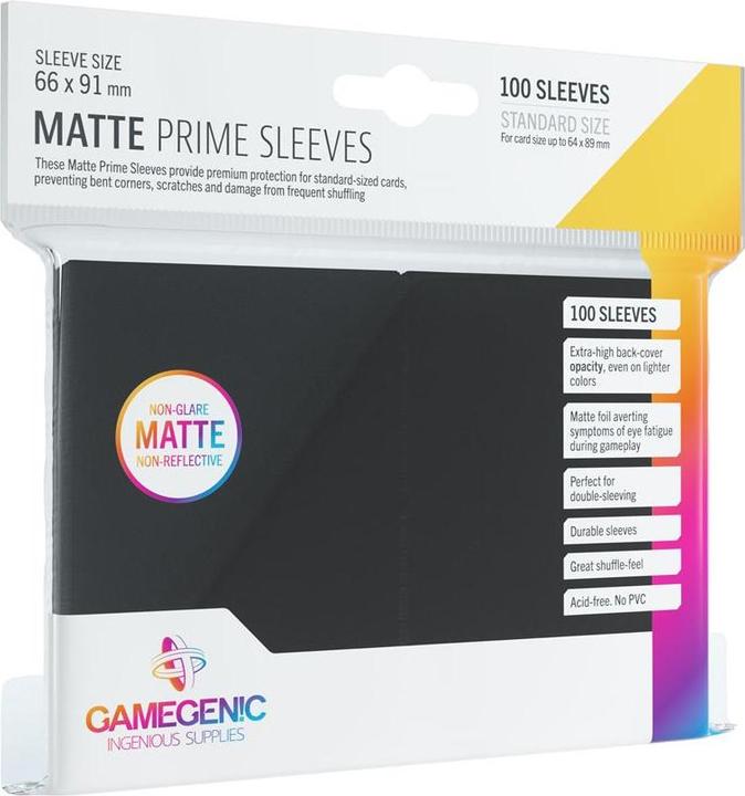 Gamegenic GGS10030 - Pochettes Matte Prime, noir (100 pochettes)