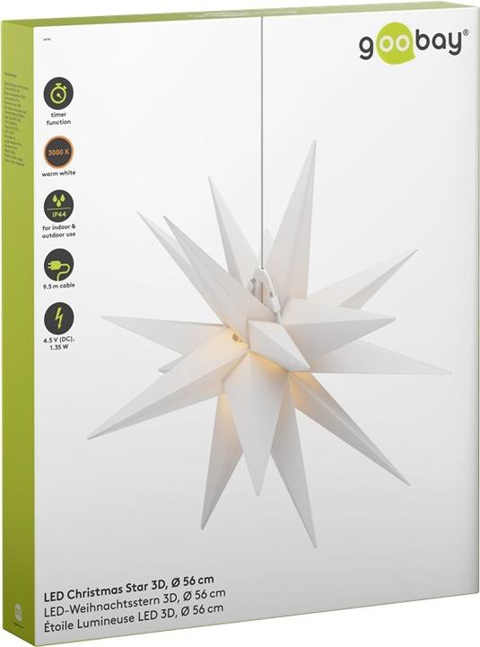 Produktbild Goobay LED-Weihnachtsstern 3D, Ø 56 cm, 4,5-V-Aussentrafo