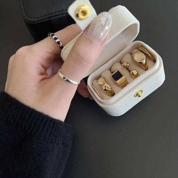 Actual product image Only-Bags.Store Mini Portable Small Jewellery Storage Bag Travel Simple Leather Ring Necklace Earrings