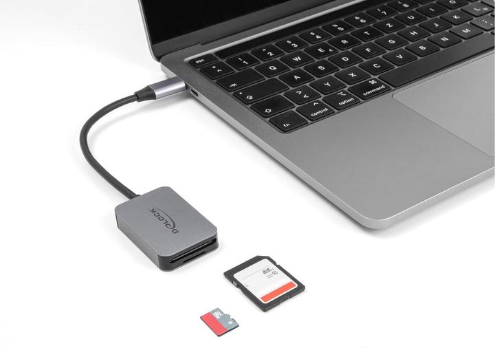 Actual product image Delock USB Type-C card reader in aluminium (USB-C)
