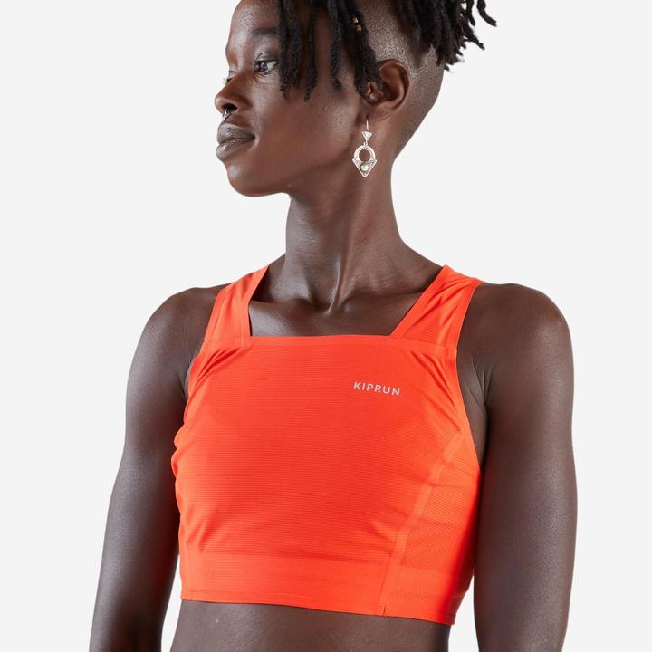Produktbild Kiprun Laufshirt Crop Top Damen leicht - Race Crop 900 Light Méline Rollin rot (XXS)