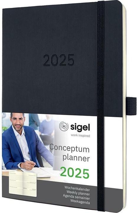 Image du produit Sigel Calendrier semainier 2025 C2522 1W/2S noir 21x13.5cm (135 x 210 mm, Allemand)