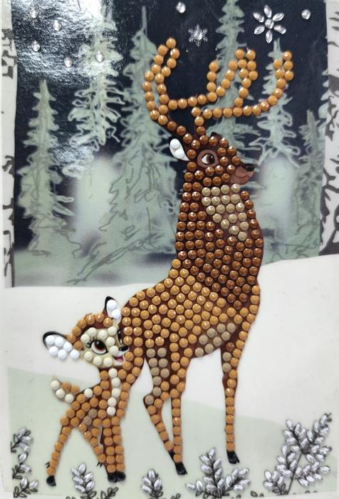 Actual product image Craft Buddy Bambi and Son, 10x15cm Crystal Art Card