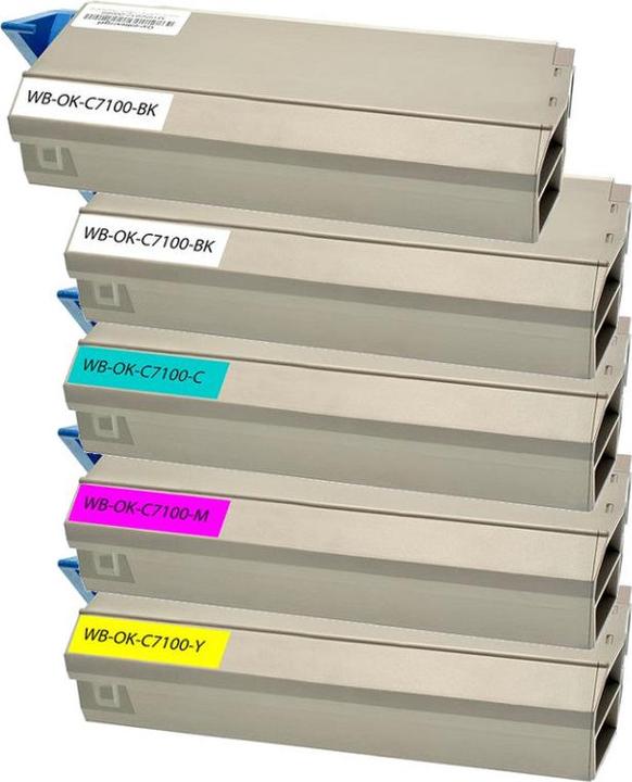 Actual product image Hermex Compatible Oki 41963008 41963007 41963006 41963005 C7100 Toner Cartridges (M, C, FC, Y)