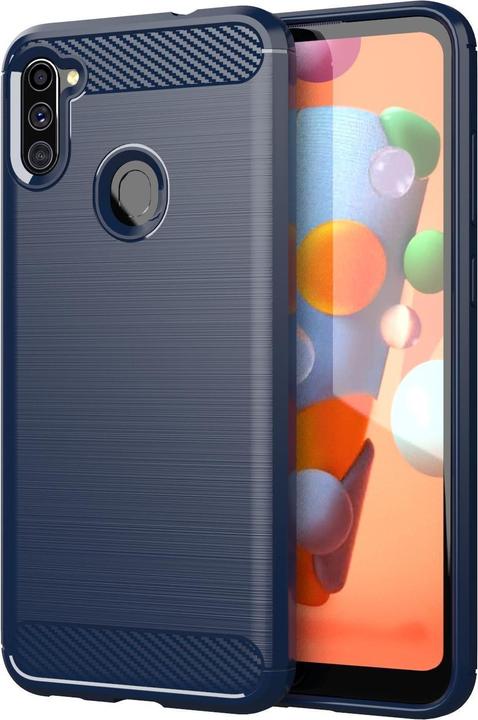 Immagine prodotto Cadorabo TPU Ultra sottile in acciaio inossidabile al carbonio Combi Cover (Samsung Galaxy A11, Samsung Galaxy M11)