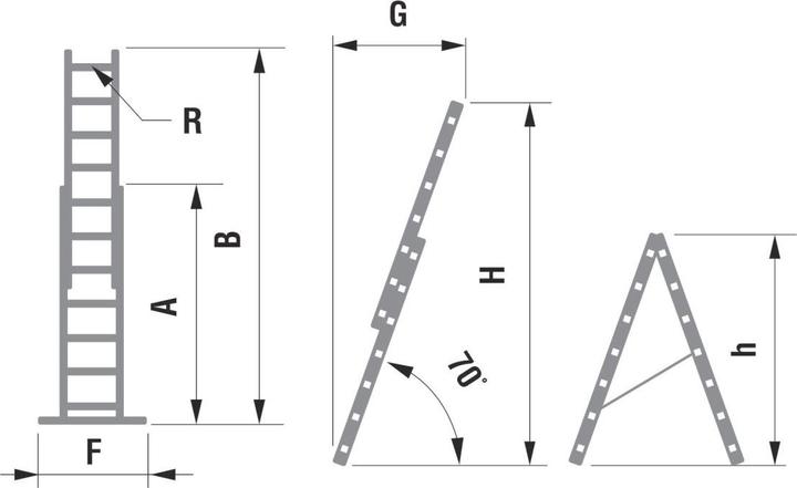 Immagine prodotto Puag Scala multiuso 2 x 11 pioli (Scala singola, 513 cm)