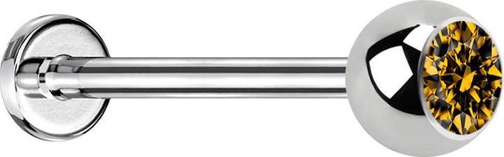 Actual product image Star Piercing Flesh Tunnel schwarz mit Kristall silber (Silicone, without brass 316L surgical steel)
