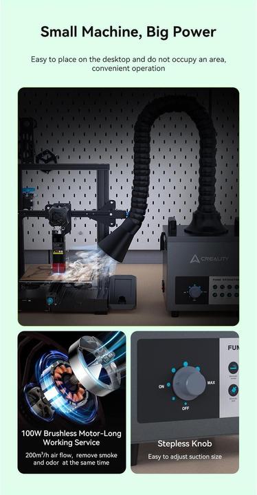 Image du produit Creality extracteur de fumée portable avec filtre (Nettoyage)