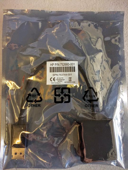 Produktbild HP 752660-001 Videokabel-Adapter DVI DisplayPort Schwarz (DVI, 27 cm)