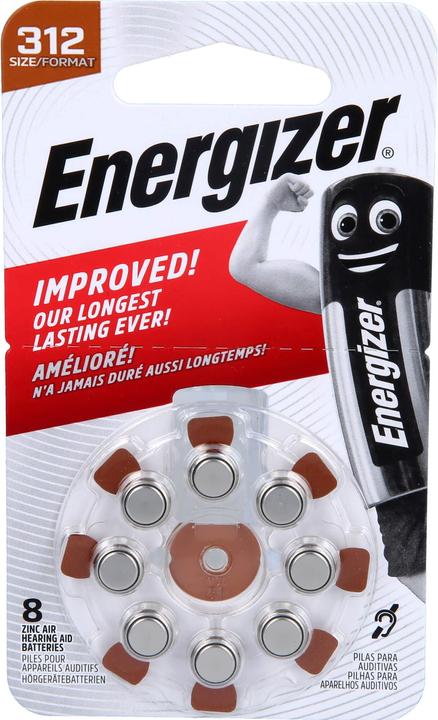 Actual product image Energizer Hearing Aid 312 (8 pcs., A312, 160 mAh)