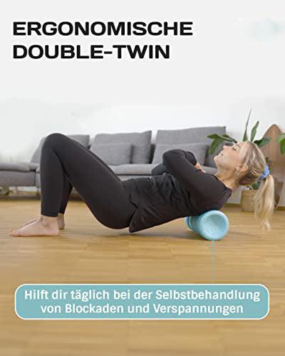 Produktbild Alopini Doppel-Faszienrolle mit 4 ergonomischen Wirkungsbereichen für Nacken, Rücken, Gesäss und Beine.