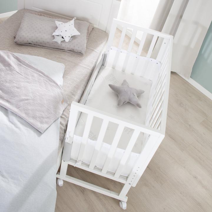 Produktbild Roba Stuben- & Beistellbett 3in1 mit Barriere Sternenzauber grau