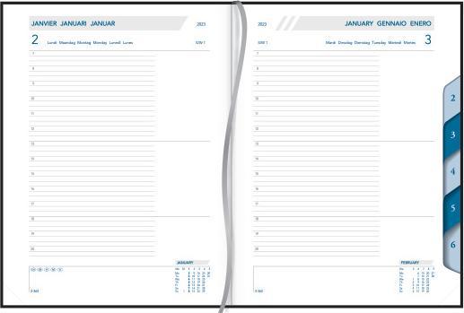 Produktbild Aurora Agenda Largo de luxe 2023 3113 (assortiert), 1T/S, ML 16.5x21cm (16.5 x 21 cm, Französisch, Deutsch, Englisch, Italienisch, Spanisch, Niederländisch)