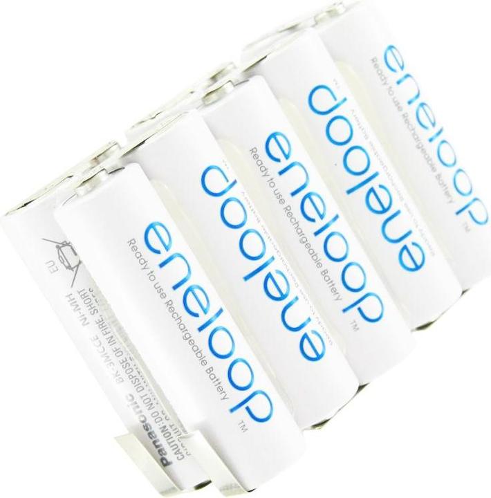Actual product image Sanyo Eneloop 12 Volt battery BK-3MCCE with solder tags (1 pcs., 2000 mAh, Battery + charger)